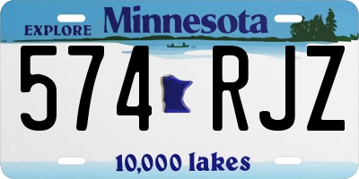 MN license plate 574RJZ