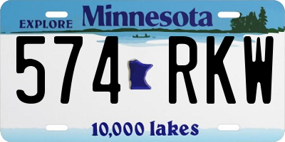 MN license plate 574RKW