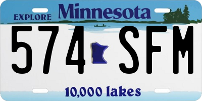 MN license plate 574SFM