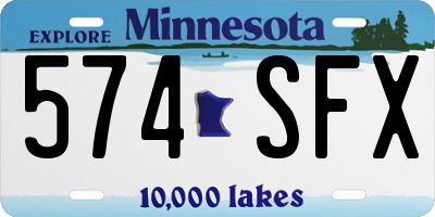 MN license plate 574SFX