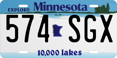 MN license plate 574SGX