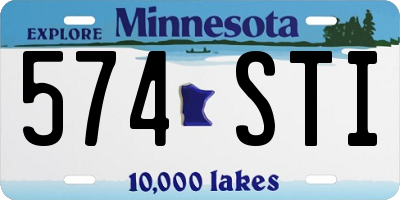 MN license plate 574STI