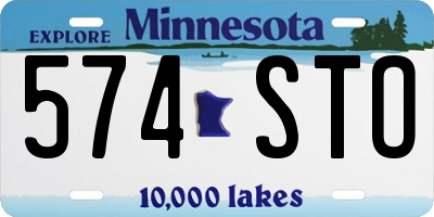 MN license plate 574STO