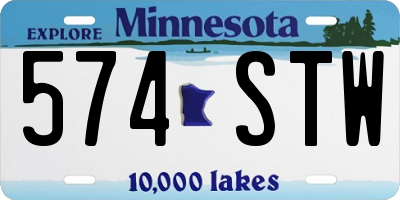 MN license plate 574STW