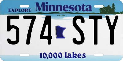 MN license plate 574STY