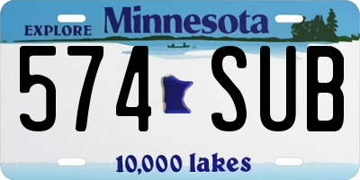 MN license plate 574SUB