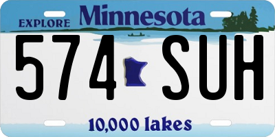 MN license plate 574SUH