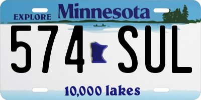 MN license plate 574SUL
