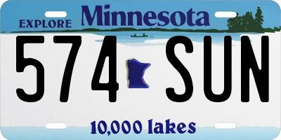 MN license plate 574SUN