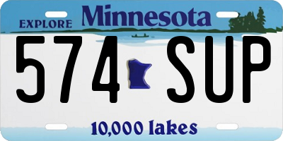 MN license plate 574SUP