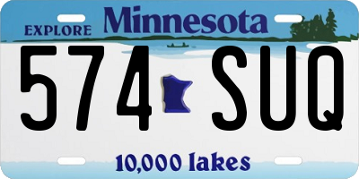MN license plate 574SUQ