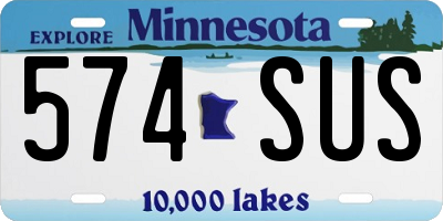 MN license plate 574SUS