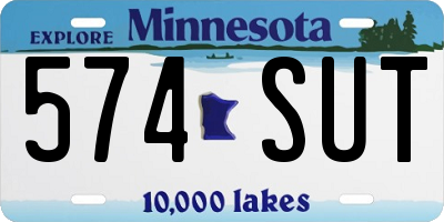 MN license plate 574SUT