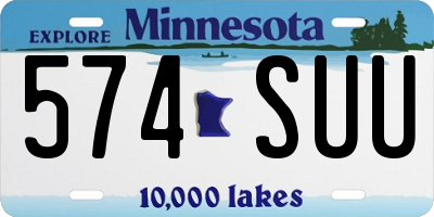 MN license plate 574SUU