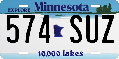 MN license plate 574SUZ