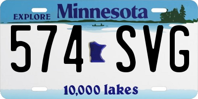 MN license plate 574SVG