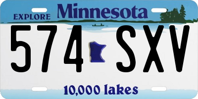 MN license plate 574SXV