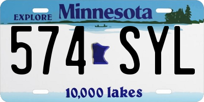 MN license plate 574SYL