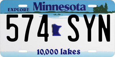 MN license plate 574SYN
