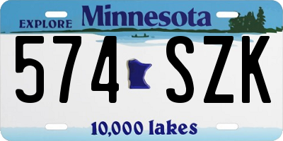 MN license plate 574SZK