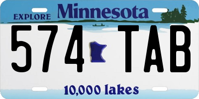 MN license plate 574TAB