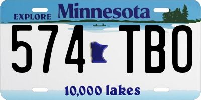 MN license plate 574TBO