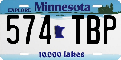 MN license plate 574TBP