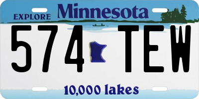 MN license plate 574TEW