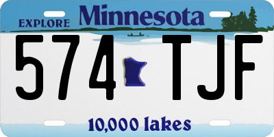 MN license plate 574TJF