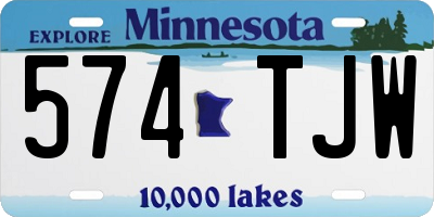 MN license plate 574TJW
