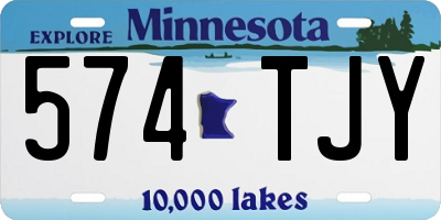 MN license plate 574TJY