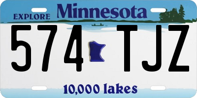 MN license plate 574TJZ