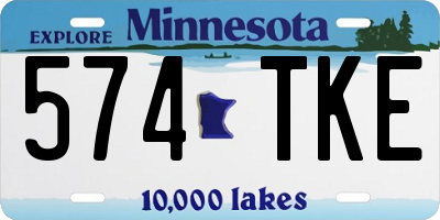 MN license plate 574TKE