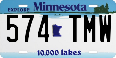 MN license plate 574TMW