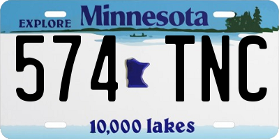 MN license plate 574TNC