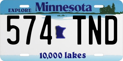 MN license plate 574TND