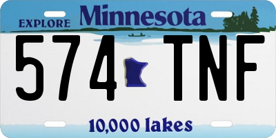 MN license plate 574TNF
