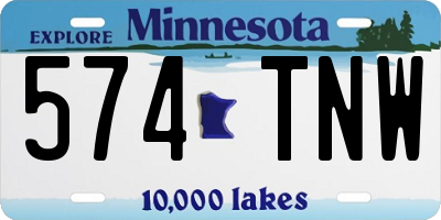 MN license plate 574TNW