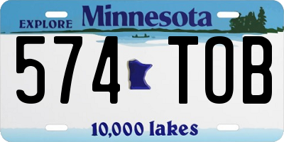 MN license plate 574TOB