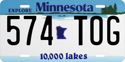 MN license plate 574TOG