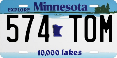 MN license plate 574TOM