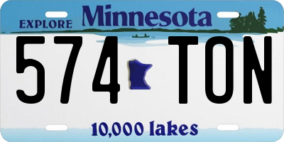 MN license plate 574TON