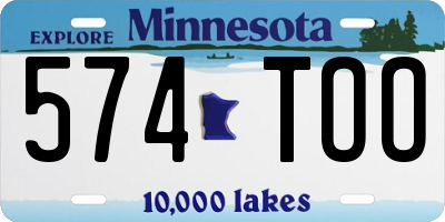 MN license plate 574TOO