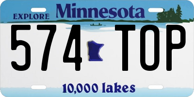 MN license plate 574TOP