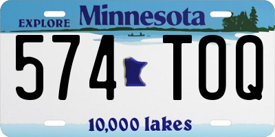 MN license plate 574TOQ