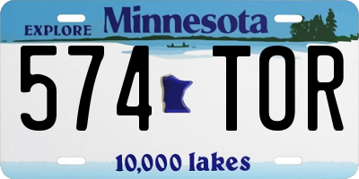 MN license plate 574TOR