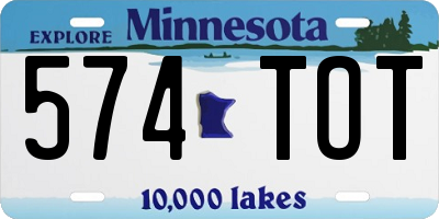 MN license plate 574TOT