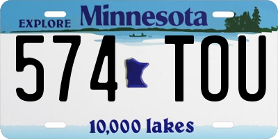 MN license plate 574TOU