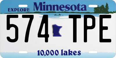 MN license plate 574TPE