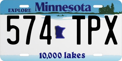 MN license plate 574TPX